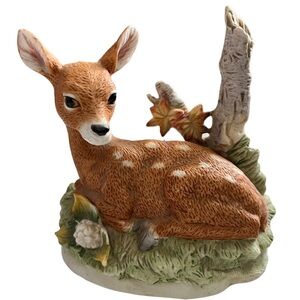 Roger Browns Wilderness‎ Babies Fawn Figurine 1985 Penelope Homco Porcelain Deer
